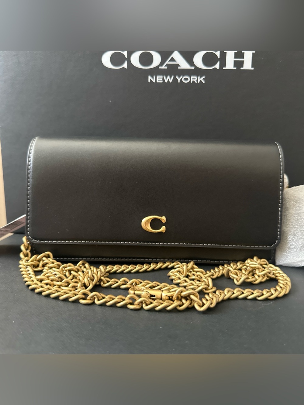 NWT Coach Evie Long Wallet With Chain - Picture 2 of 9